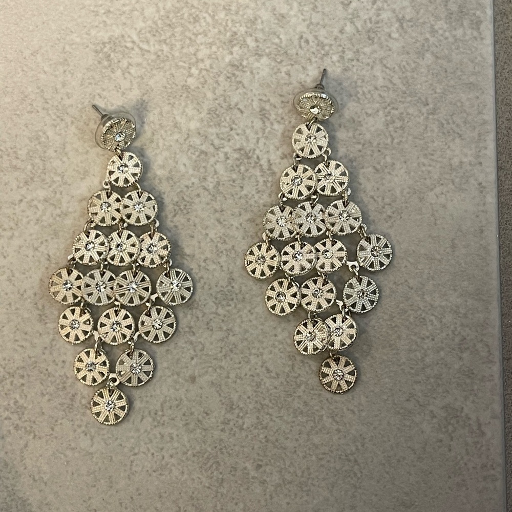Elegant Silver Chandelier Earrings